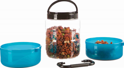 [2491                ] Kunststof reisset blauw 2 liter