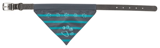 [BR_200187] Nylon Halsband met Halsdoek, M: 37–47 cm/20 mm, grafiet