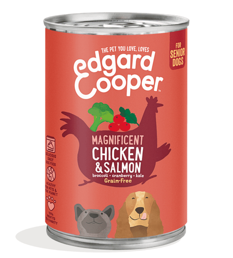 [25696] Edgard en Cooper hond blik senior kip/zalm 400gr