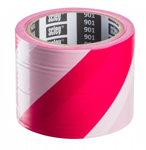 [BR_200540] AFZETBAND  ROOD/WIT 100mtr rol