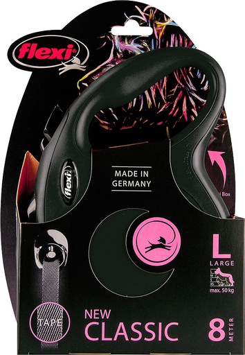 [020 9132] Flexi classic tape L- zwart 8 meter