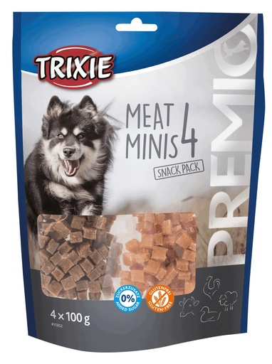 [BR_200672] PREMIO 4 Meat Minis, kip, eend, rund, lamsvlees, 4 × 100 g