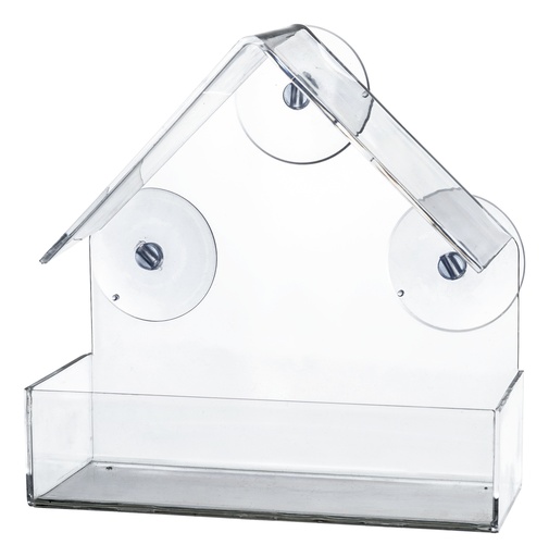 [BR_200803] Voederhuis voor vensterruit, kunststof, 225 ml/15 × 15 × 6 cm, transparant