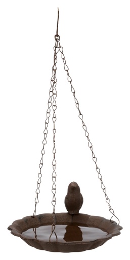 [BR_200804] Vogelbad om op te hangen, gietijzer, 250 ml/ø 16 cm, bruin