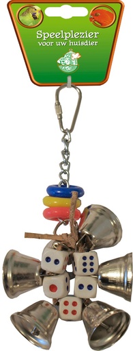[020 1677] VOGELSP. DOBBELSTEEN+BELLEN 16CM