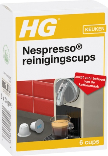 [BR_200981] HG NESPRESSO REINIGINGSCUPS 6ST