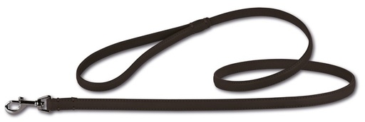 [BR_201083] Leather leash black/silver 140cmx15mm