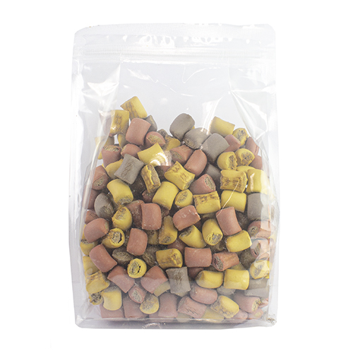 [03-067] Mini-mergpijpjes bont 1 kg./zak