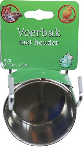 [BR_201869] VOERBAK RVS MET HOUDER PRINT8CM-150ML