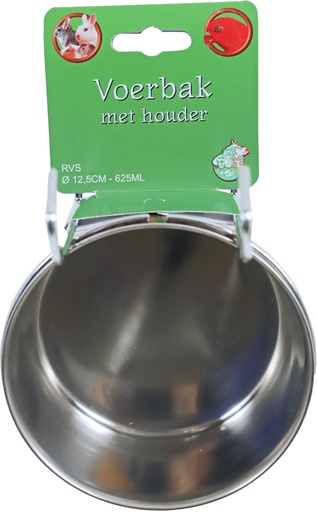 [BR_201871] VOERBAK RVS MET HOUDER PRINT12.5CM-625ML