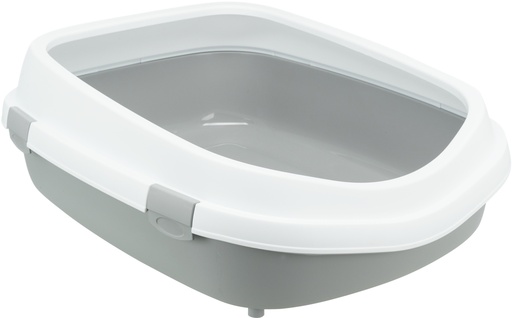 [BR_202055] Kattenbak Primo XXL, met rand, 56 × 25 × 71 cm, grijs/wit