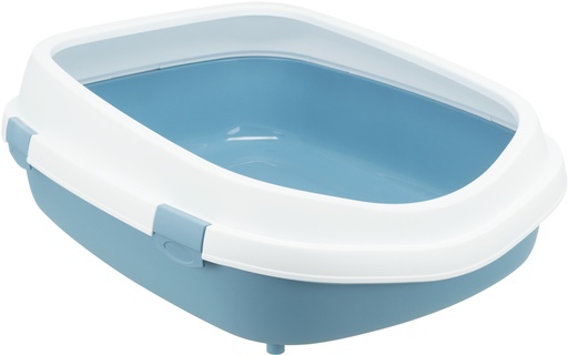 [BR_202056] Kattenbak Primo XXL, met rand, 56 × 25 × 71 cm, blauw/wit