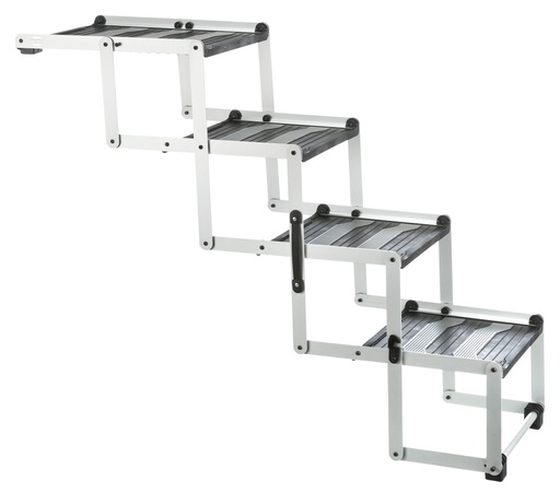 [BR_202063] 4-tredige vouwtrap, aluminium/kunststof/TPR, breedte: 37cm/hoogte: tot 70 cm/die