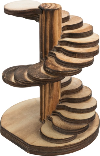 [BR_202075] Toren, dwerghamsters/muizen, hout/gevlamd, 10 × 12 × 9 cm