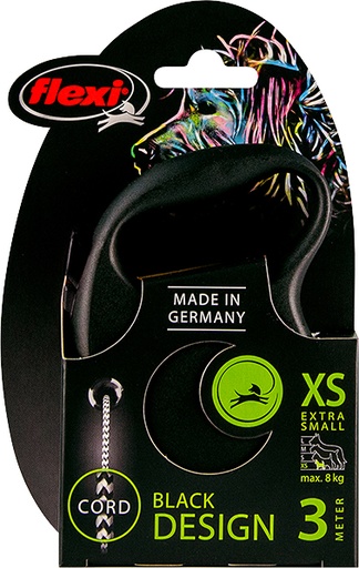 [020 5404] ROLLIJN BLACK DESIGN CORD XS ZWART 3 MTR