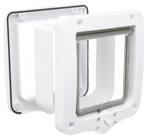 [44231] 4-weg huisdierluik met tunnel, 20 × 22 cm, wit