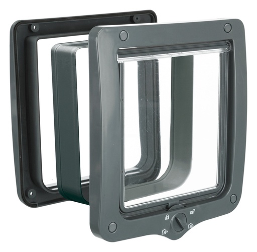 [44242] 4-weg huisdierluik XL met tunnel, 24 × 28 cm, grijs