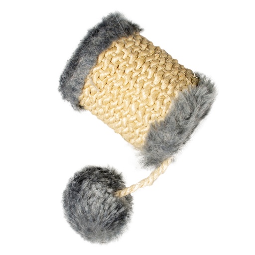 [BR_202802] CUSHY SISALVAT MET BAL 13x5x5cm grijs