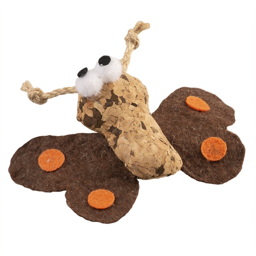 [BR_202808] CORK VLINDER 10x12x3cm bruin
