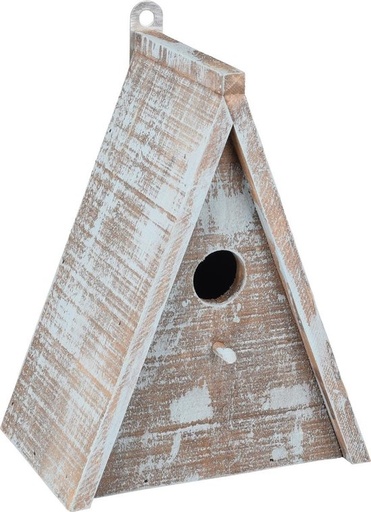 [110295] # NESTKASTJE GIES HOUT BLAUW/BRUIN 16,5x11x21CM