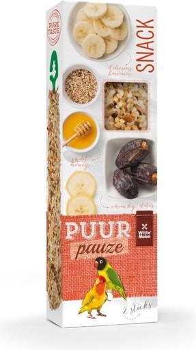 [BR_203148] PUUR PAUZE STICKS AGAPORNIS HONING & DADEL 60gr