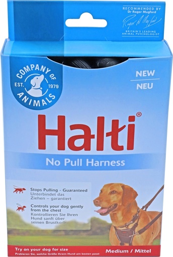 [020 9595] HALTI NO PULL HARNESS ZWART MEDIUM