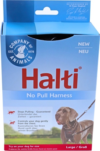 [020 9597] HALTI NO PULL HARNESS ZWART LARGE