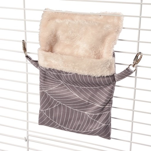 [BR_203516] Elm hangzakje pluche S - 17x11x1cm grijs/wit