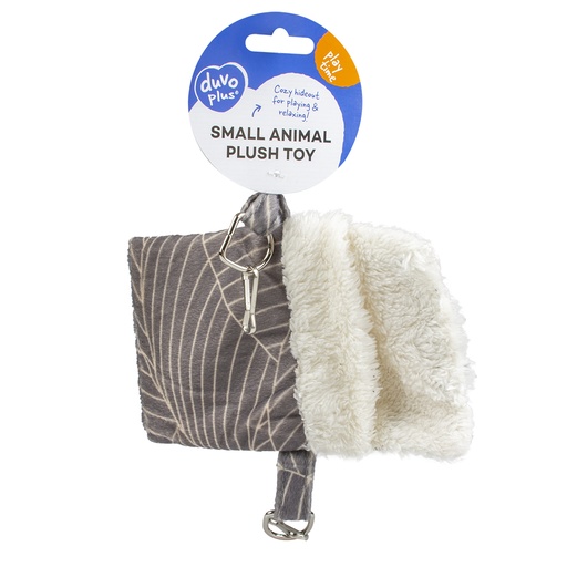 [BR_203517] Elm hangzakje pluche L - 28x18x1cm grijs/wit