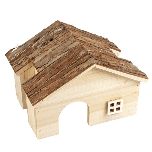 [12696] Knaagdieren houten villa 22×18×15 cm