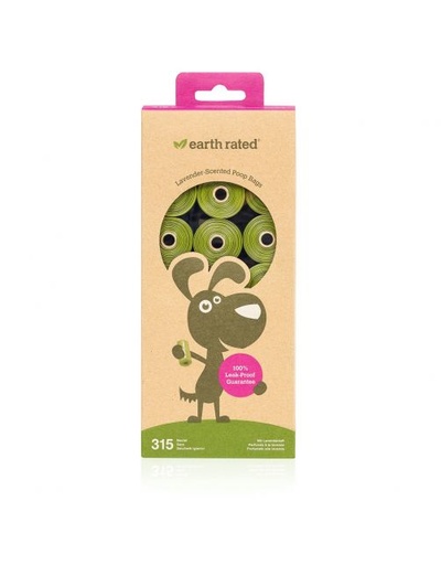 [33234] Earth Rated doos 21 poepzak rolletjes lavendel (315 stuks)