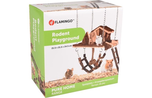 [BR_204014] KS MILLY HANGBRUG+HUISJE HOUT 21,5x21,5x24,5CM