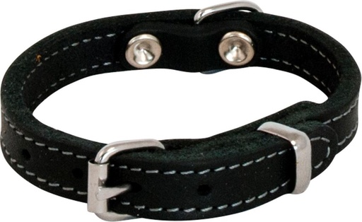 [45/7119 ] JV VETLEDER Brede Halsband Zwart-30mmx45cm