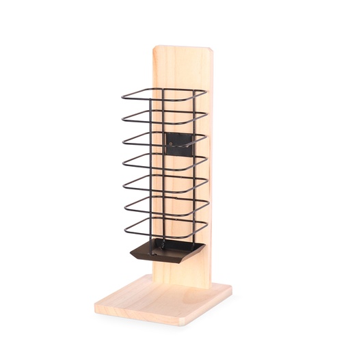 [BR_204620] Houten hooiruif met zwart metaal 14x18x37CM