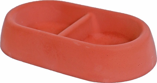 [BR_204665] Eetbak beton konijn ovaal dubbel 21cm