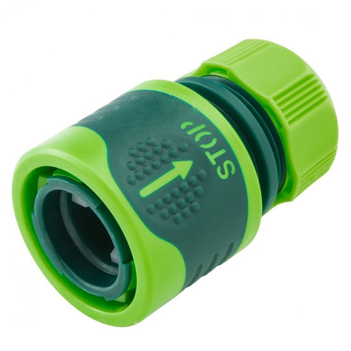 [15G731] Slang koppelstuk 1/2' met STOP, BI-MATERIAAL Antislip , Hoogwaardig Kunstof met