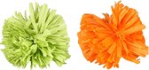 [BR_205240] PS POMPON ORANJE/GROEN ASS
