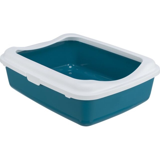 [40180] Kattenbak Classic, 37 × 15 × 48 cm, petrol/wit