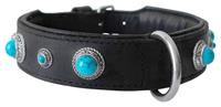 [BR_205443] Leather collar Antique Turquoise 45cm x 25mm