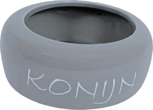 [020 3252] Konijn Eetbak Steen Anti Mors Grijs 13cm