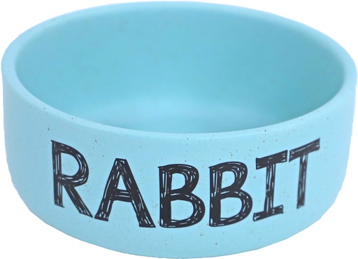 [020 3256] Konijn Eetbak Steen Mat Mint Blauw 12cm