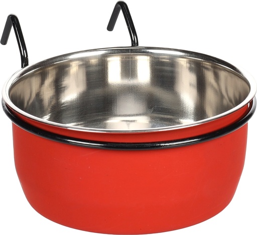 [BR_205648] # EET- DRINKPOT AVARO HAAK 13CM ROOD/ ZWART 580ML