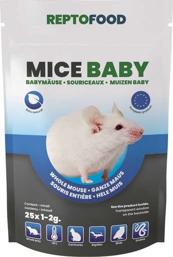 [RF710105] # REPTO  DIEPVRIES MUIZEN BABY XXS 1-2G 25ST