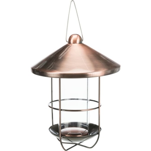 [BR_213449] # Voerdispenser met beschermrooster, metaal, 500 ml/ø 19 × 26 cm, koper
