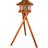 [BR_213461] Natura voederhuis met standaard & silo, grenenhout, ø 50 × 34 cm/1,40 m, bruin