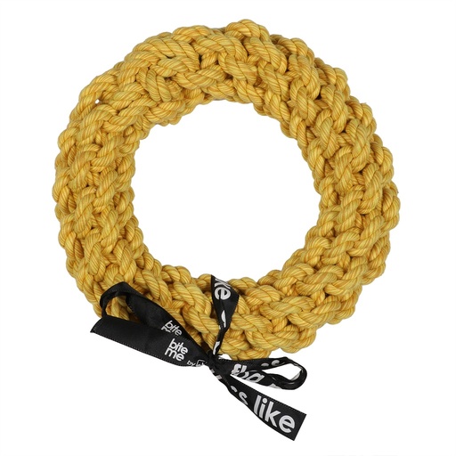[BR_213503] 'Da-Chain' gevlochten ring 18cm geel