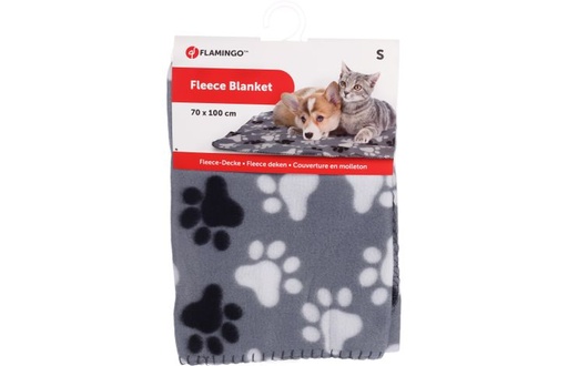 [BR_213527] FLEECE DEKEN ESMA GRIJS POOT 70x100CM