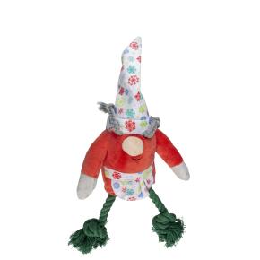 [BR_214085] Xmas pluche kabouter meisje katoen benen 21,5x13x8,5cm Meerkleurig