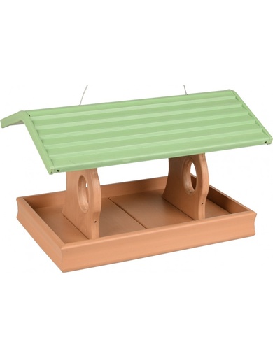 [BR_214301] # VOEDERHUIS GRIENY KUNSTSTOF BRUIN/ GROEN 32x20,5x19,5CM