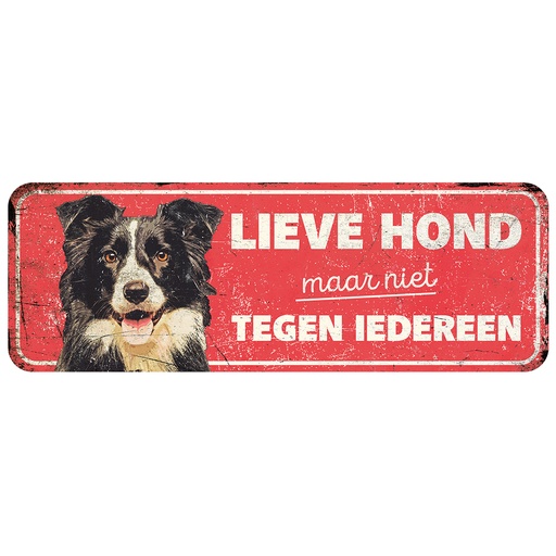 [BR_214455] Waarschuwingsbord collie nl 40x13x0,3cm rood